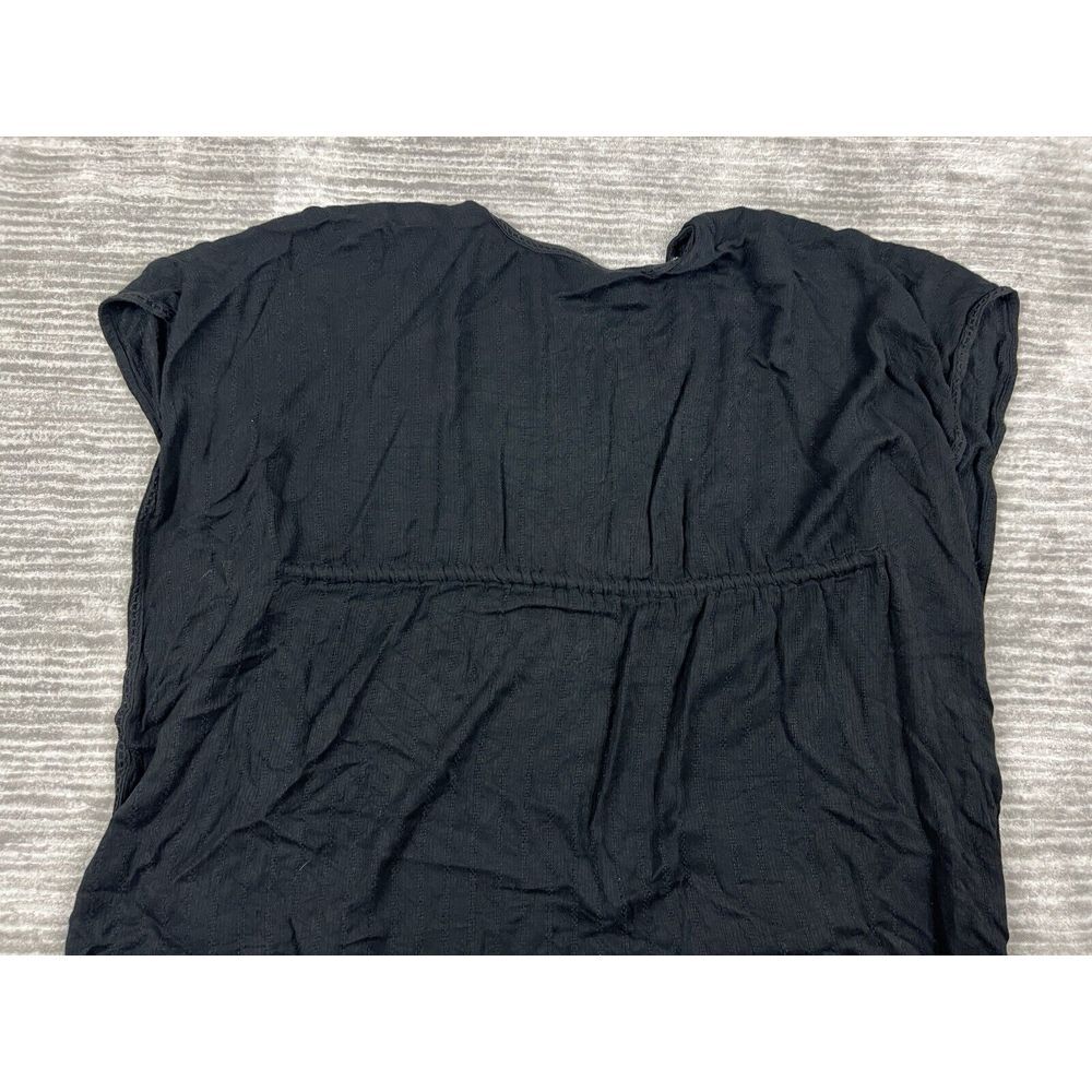 Blue Island Womens Beach Cover Up Black One Size Shortsleeve Tie Tasseled - Picture 7 of 9